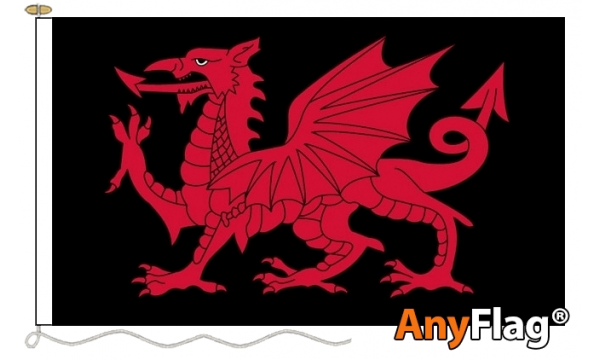 Welsh Dragon Black Custom Printed AnyFlag®